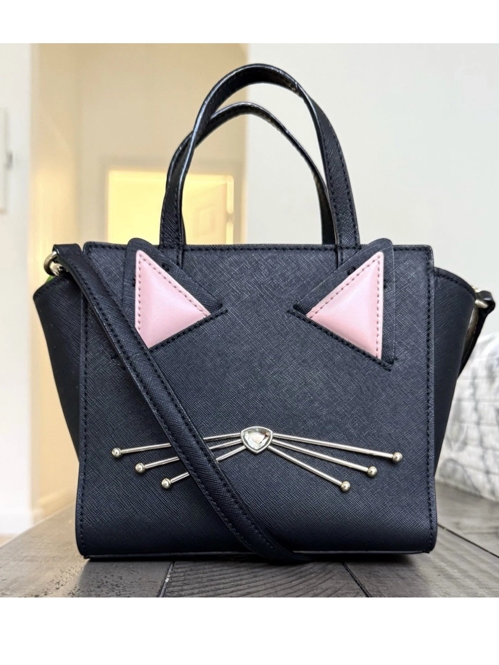 Kate Spade Black Cat Hayden Jazz Things Up Crossbody Bag Satchel Novelty